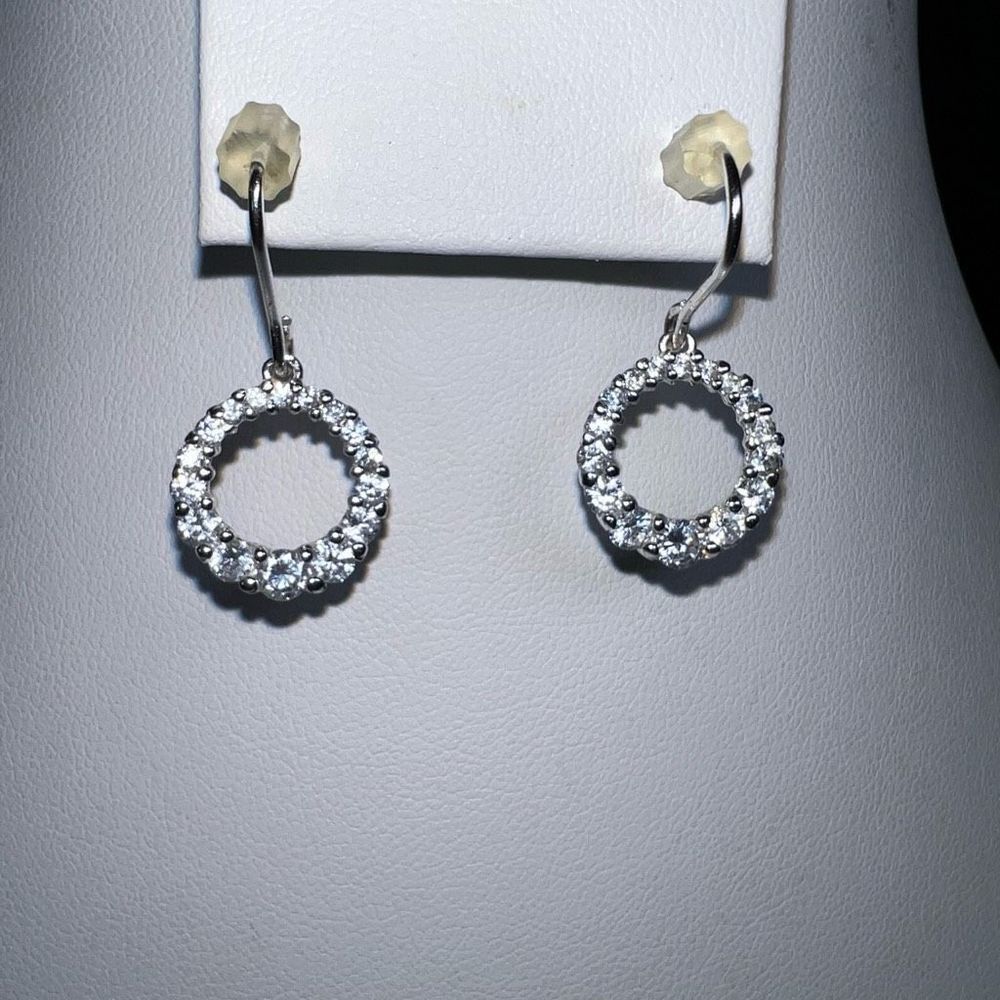 CZ Circle Dangle Earrings